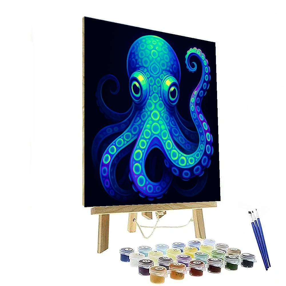 Neon Circuit Octopus Oracle DIY paint by numbers
