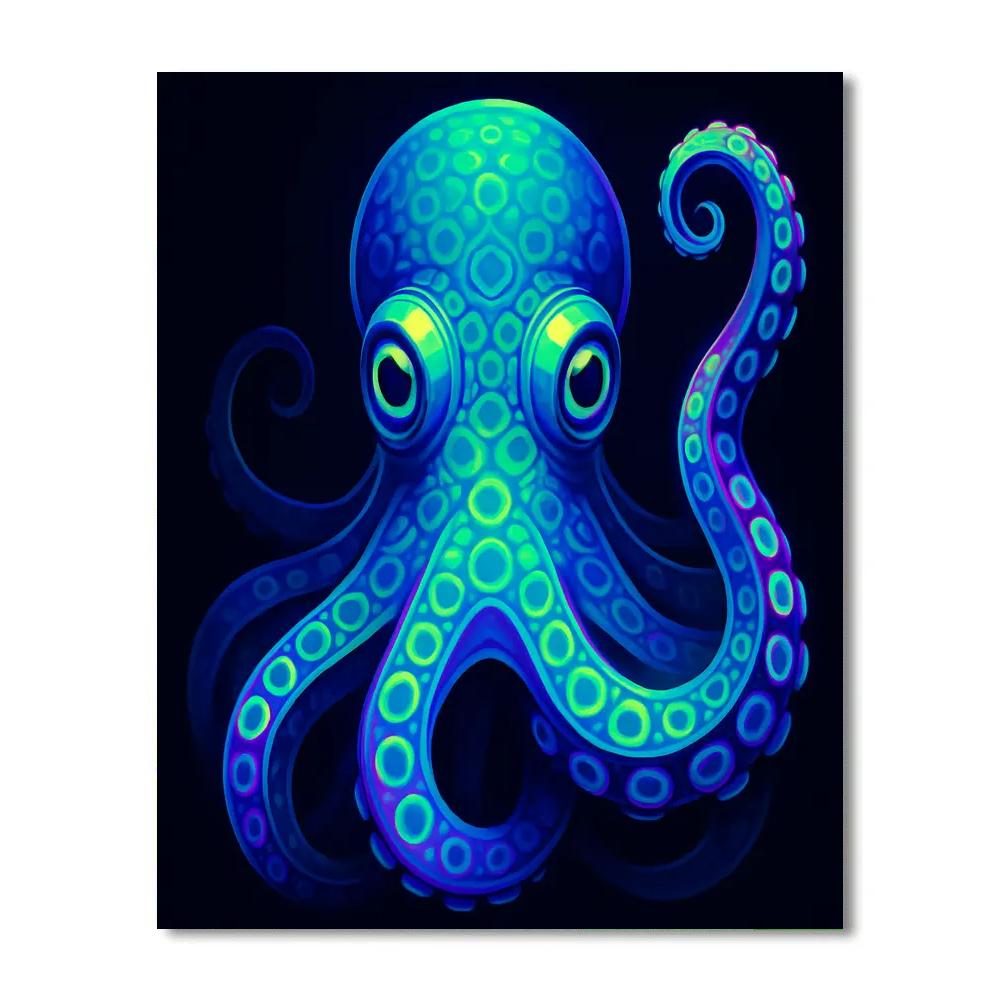 Neon Circuit Octopus Oracle DIY paint by numbers