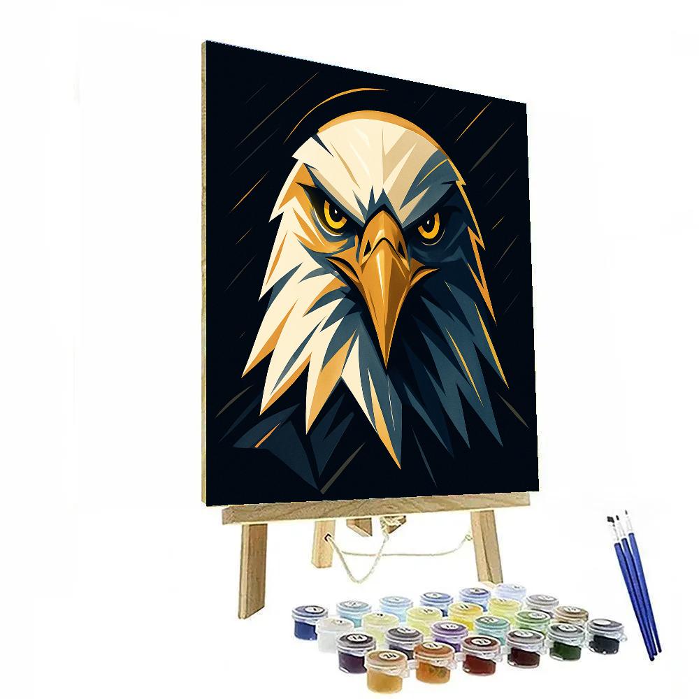 Golden Storm Eagle Gaze Paint by numbers art