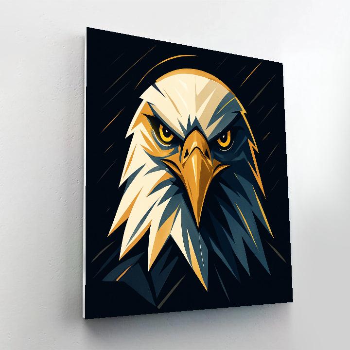 Golden Storm Eagle Gaze Paint by numbers art