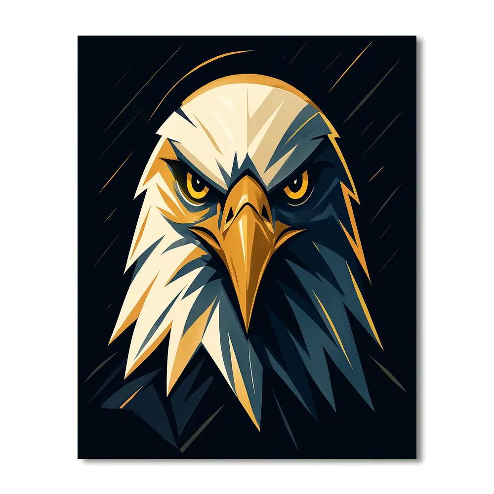 Golden Storm Eagle Gaze Paint by numbers art