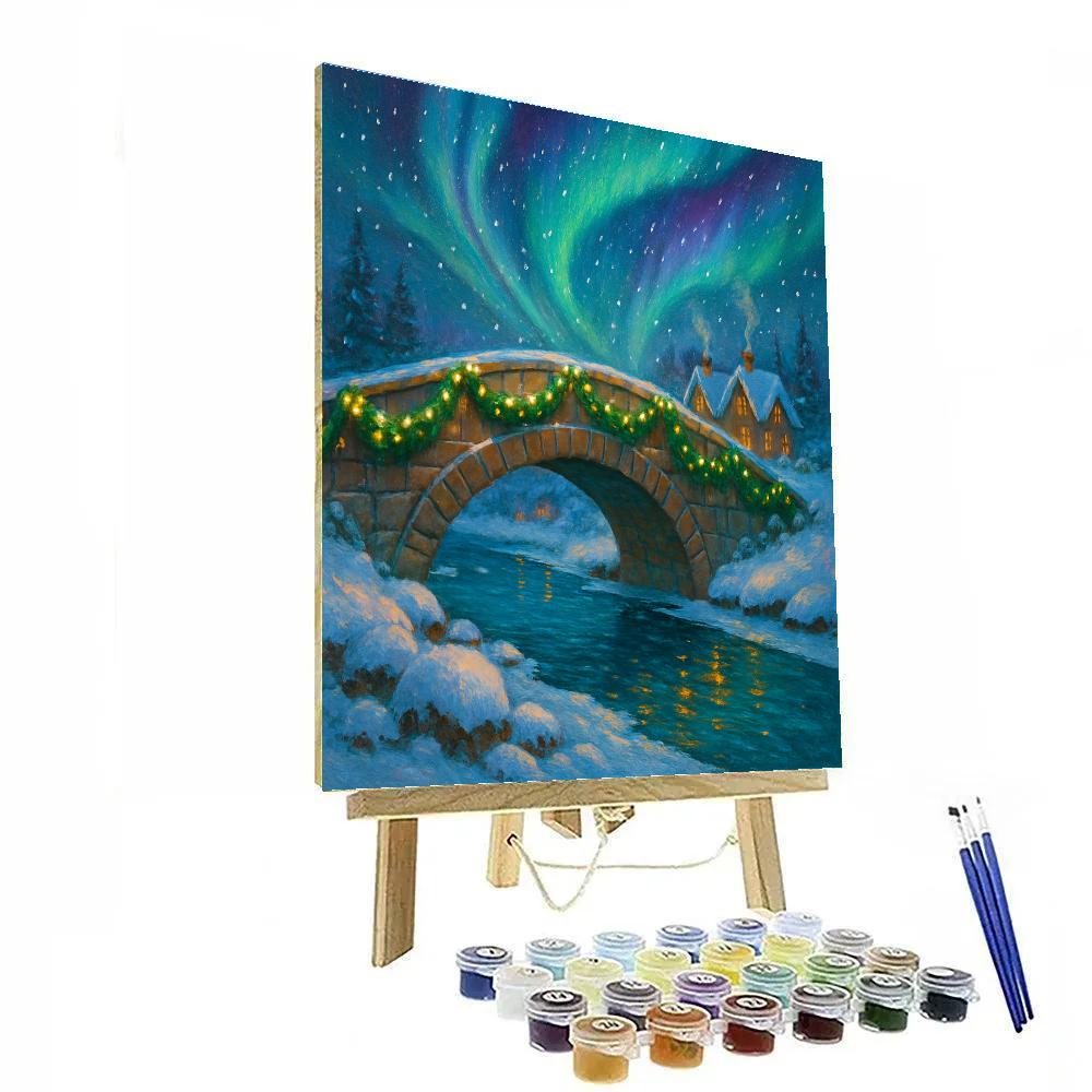 Northern Lights Over The Wreath Bridge Painting by numbers kit