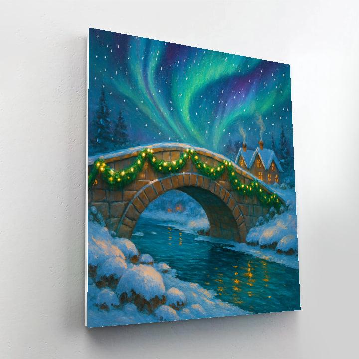 Northern Lights Over The Wreath Bridge Painting by numbers kit