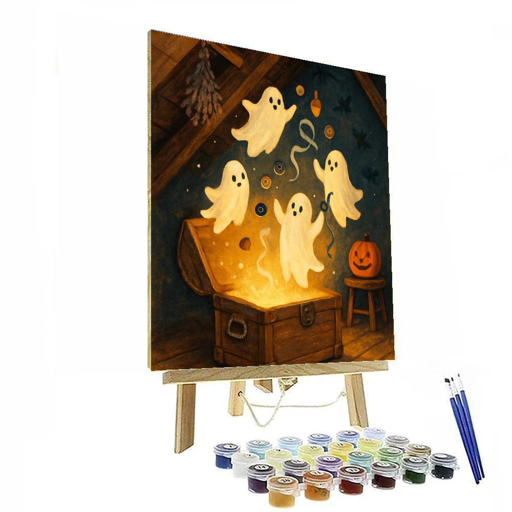 Enchanted Attic Trunk Of Friendly Spirits paint by color