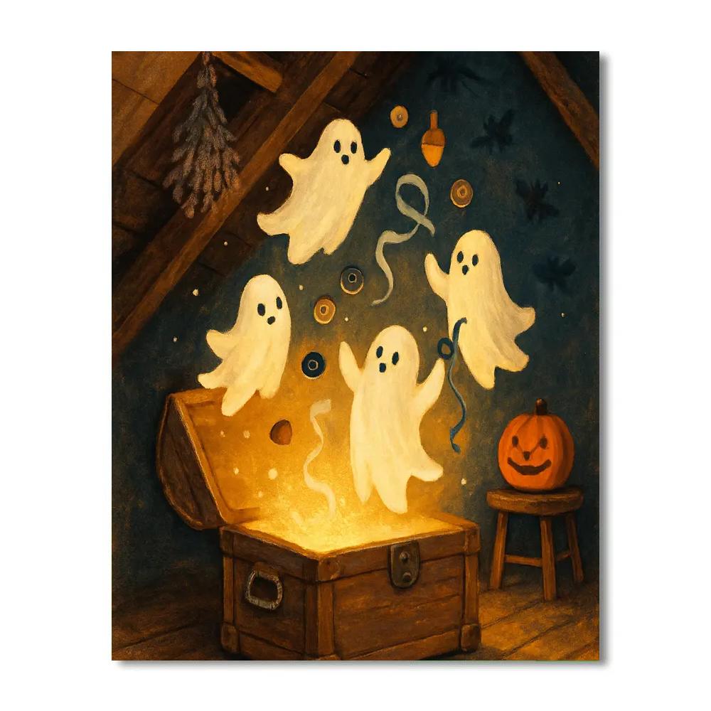Enchanted Attic Trunk Of Friendly Spirits paint by color