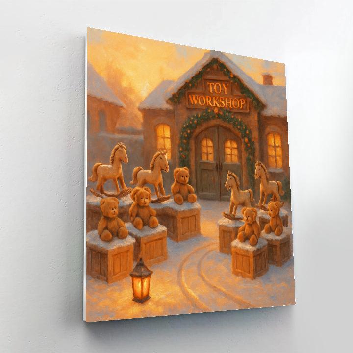 Toy Workshop Courtyard At Sunrise DIY paint by numbers