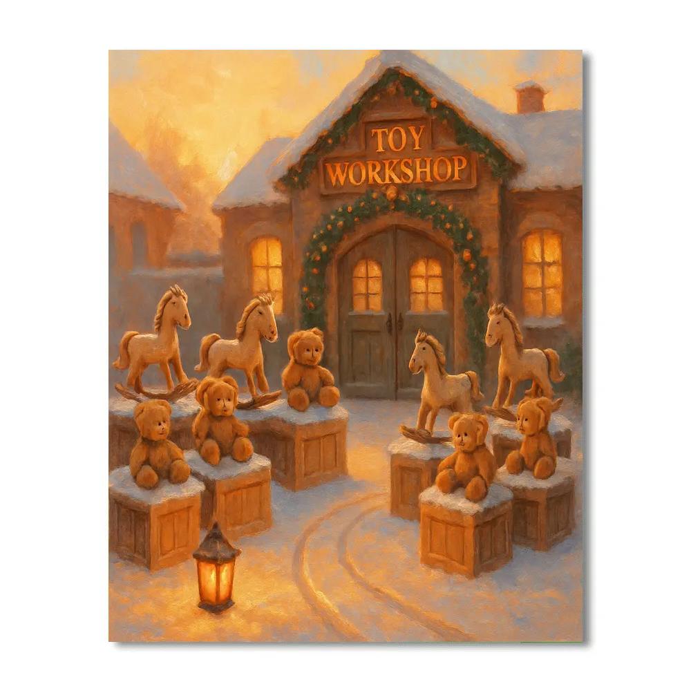 Toy Workshop Courtyard At Sunrise DIY paint by numbers