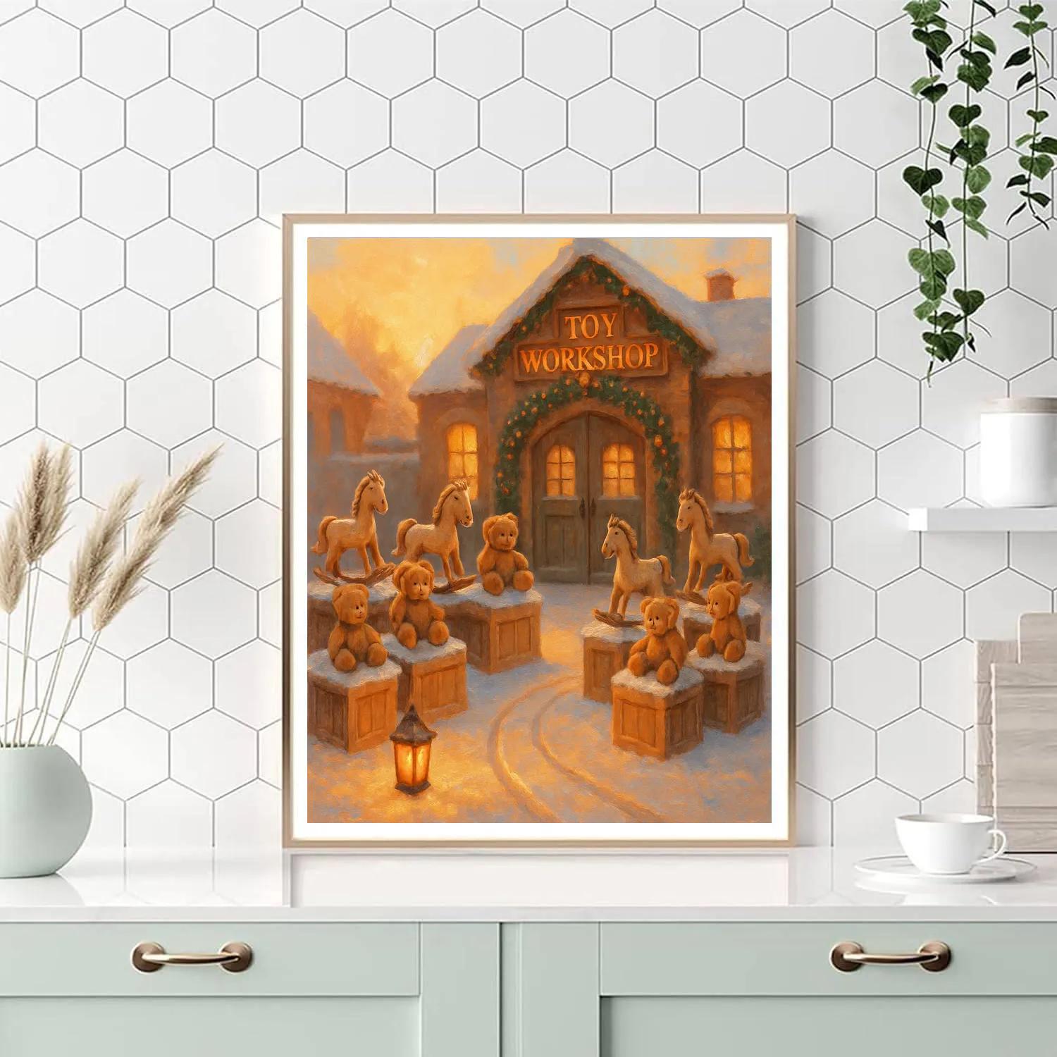 Toy Workshop Courtyard At Sunrise DIY paint by numbers