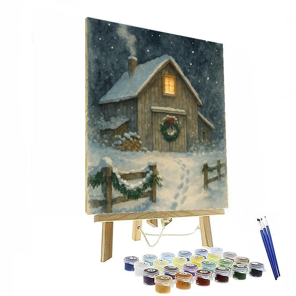 Festive Farmhouse And The Starry Hayloft Numbered painting kits