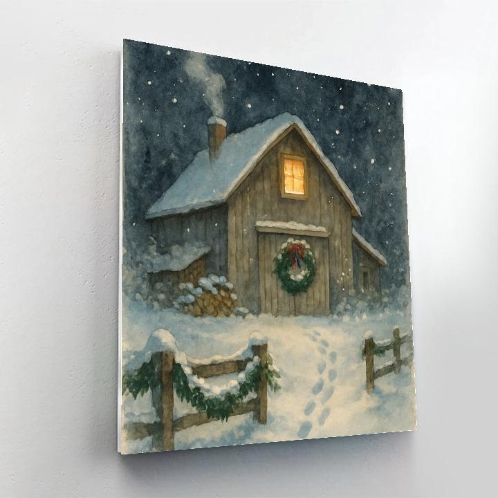 Festive Farmhouse And The Starry Hayloft Numbered painting kits
