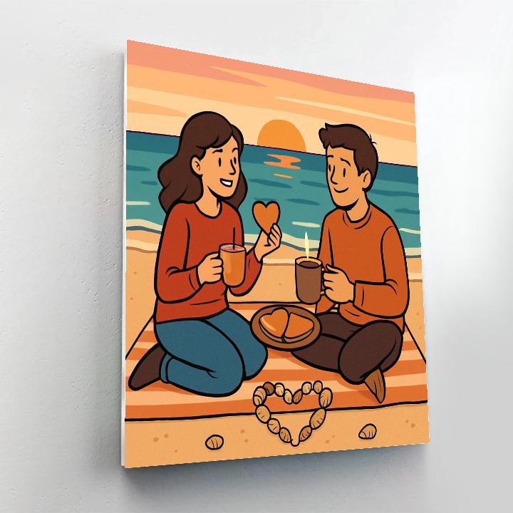 Sunrise Beach Picnic Of Valentines Day Joy paint by numbers