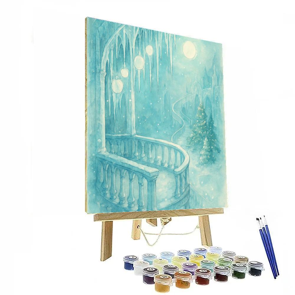 Ice Castle Balcony With Hanging Ornaments Paint by numbers art