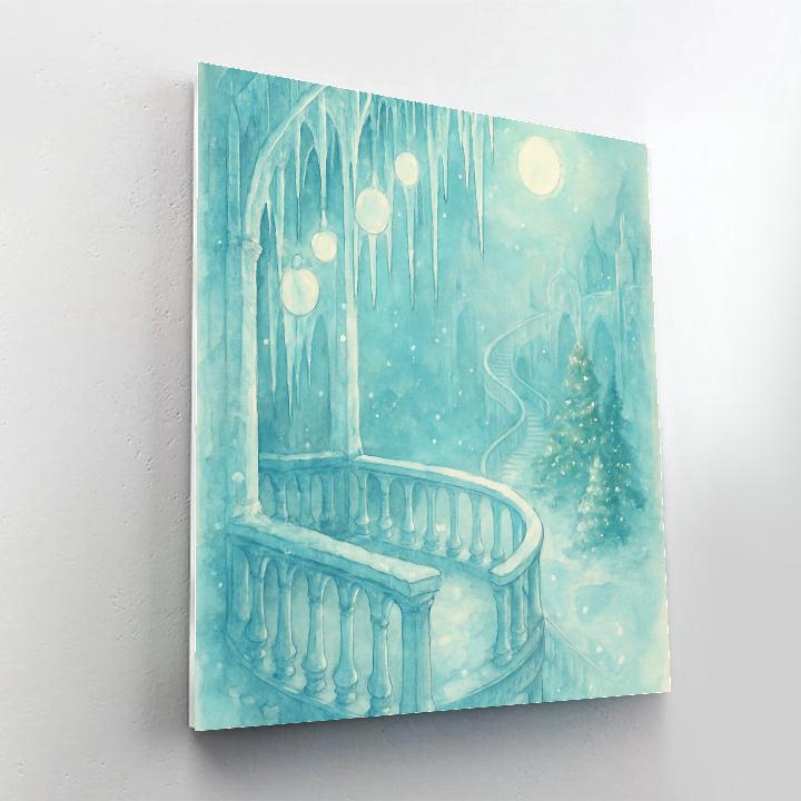Ice Castle Balcony With Hanging Ornaments Paint by numbers art