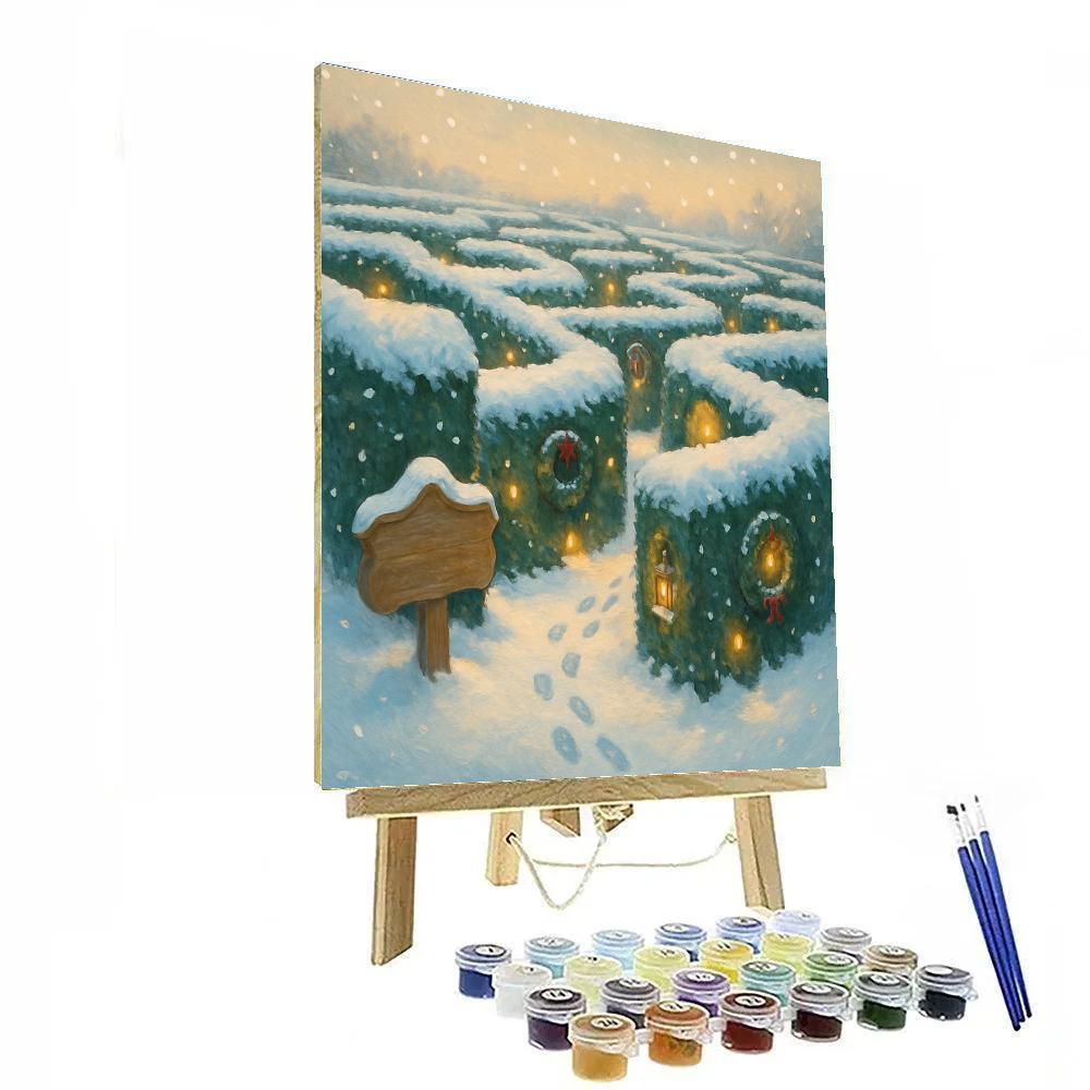 Evergreen Maze With Hidden Warm Lights Paint by numbers art