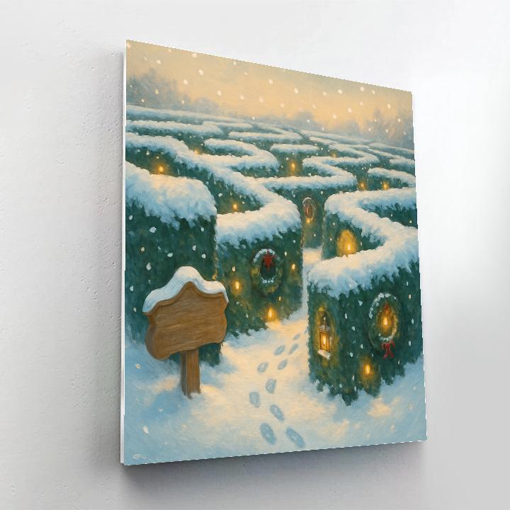 Evergreen Maze With Hidden Warm Lights Paint by numbers art