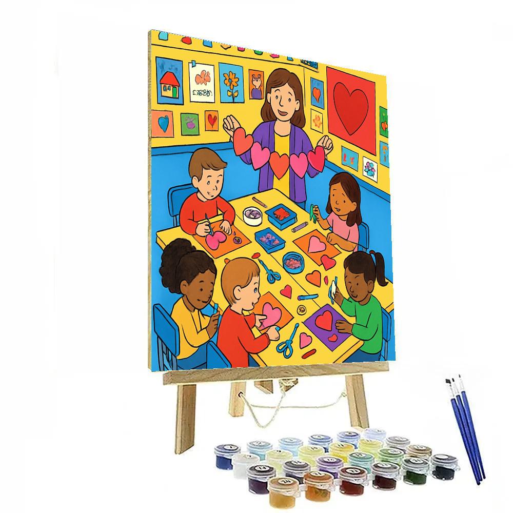 Classroom Craft Hour For Valentines Day Cards Painting by numbers kit