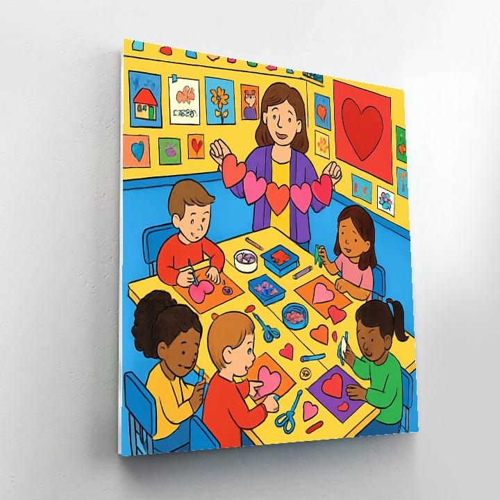 Classroom Craft Hour For Valentines Day Cards Painting by numbers kit