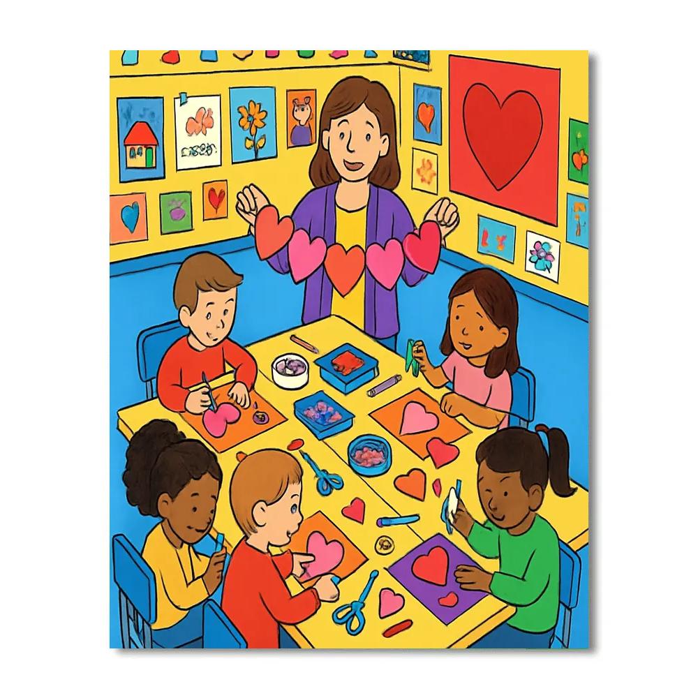 Classroom Craft Hour For Valentines Day Cards Painting by numbers kit