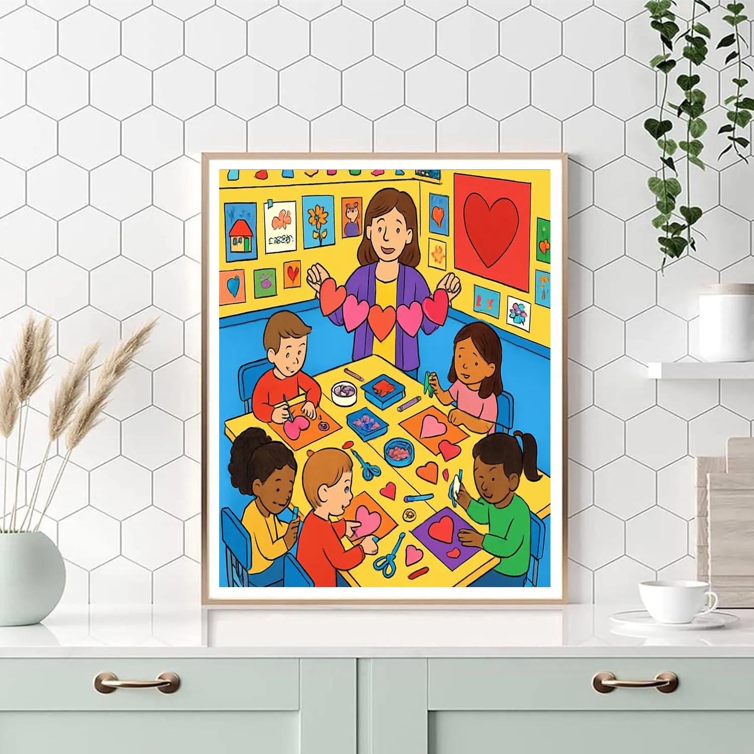 Classroom Craft Hour For Valentines Day Cards Painting by numbers kit