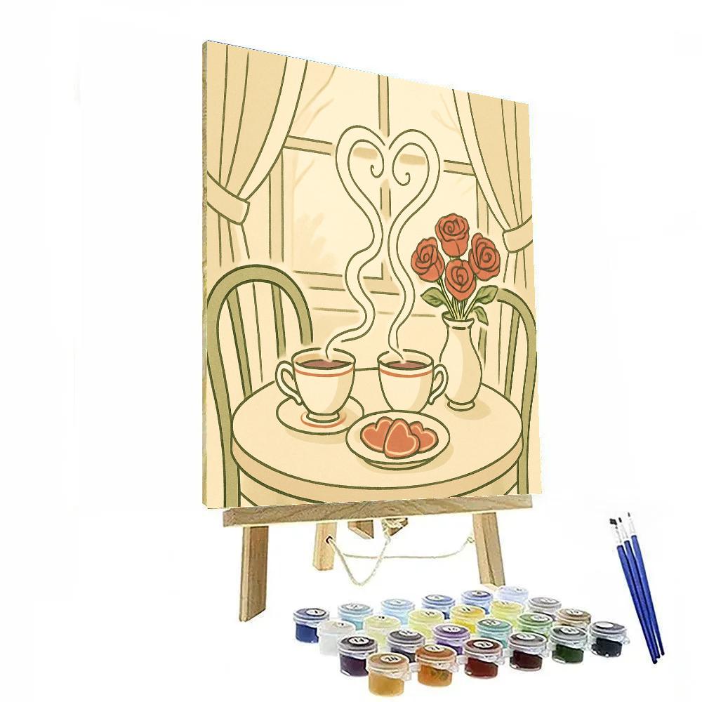 Tea For Two Valentines Day Afternoon paint by color