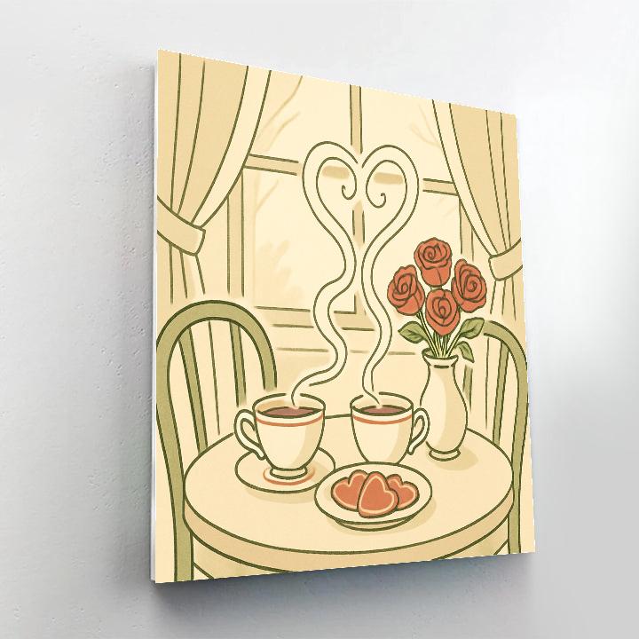 Tea For Two Valentines Day Afternoon paint by color