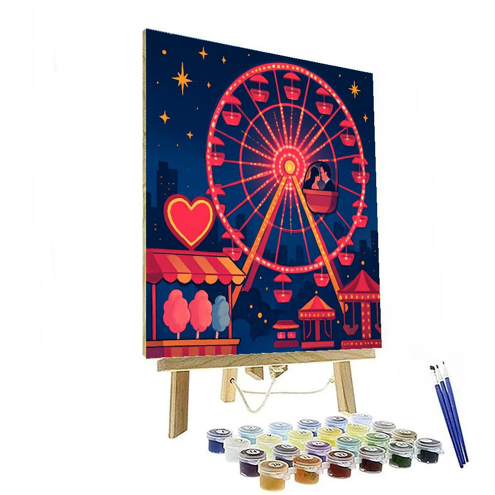 Ferris Wheel Kiss On Valentines Day Night Painting by numbers kit