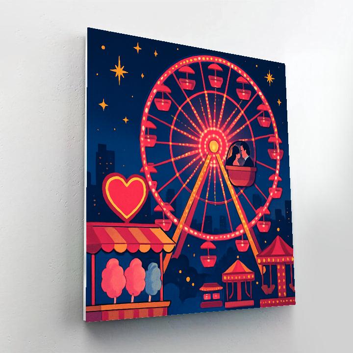 Ferris Wheel Kiss On Valentines Day Night Painting by numbers kit