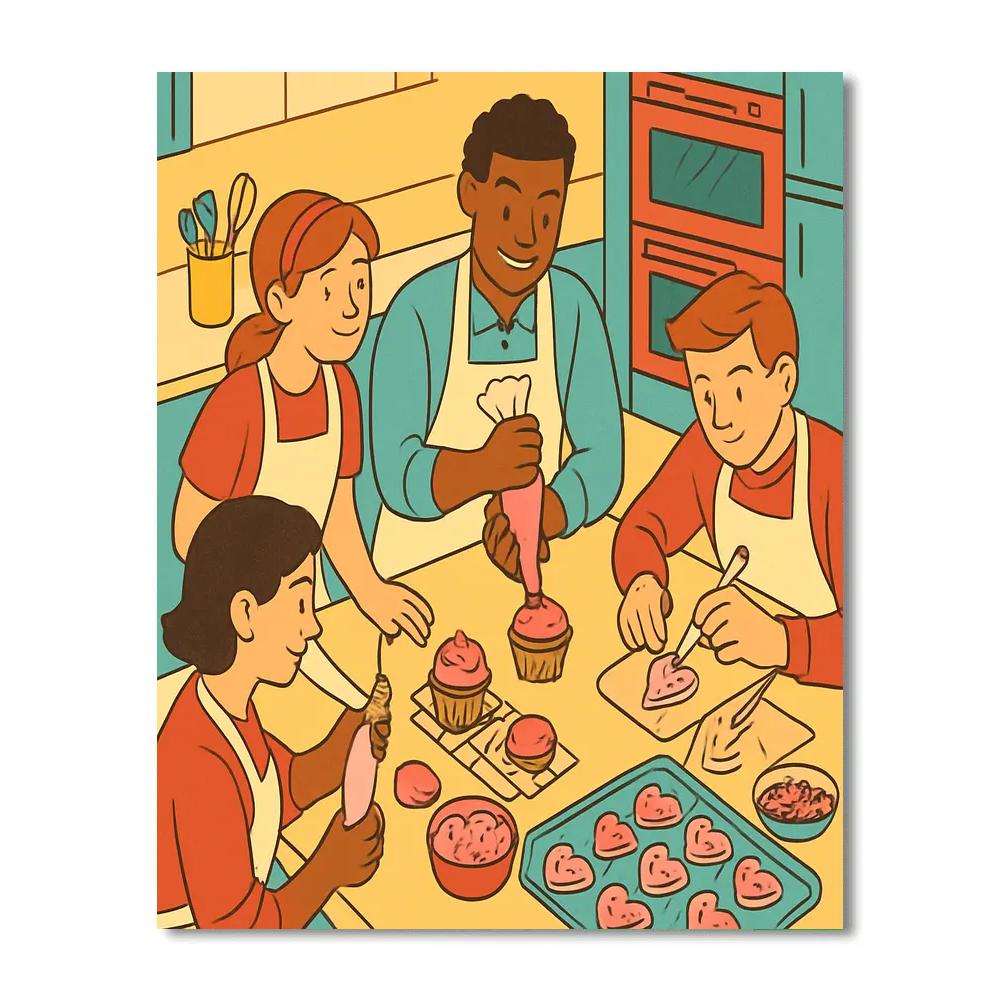 Baking Class Fun For Valentines Day Treats paint by color