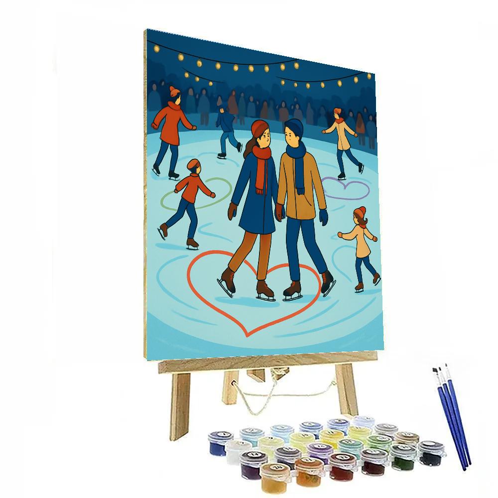 Skating Rink Ribbons On Valentines Day paint by color