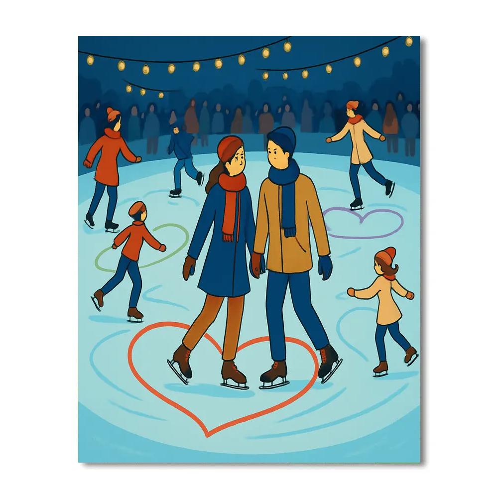 Skating Rink Ribbons On Valentines Day paint by color