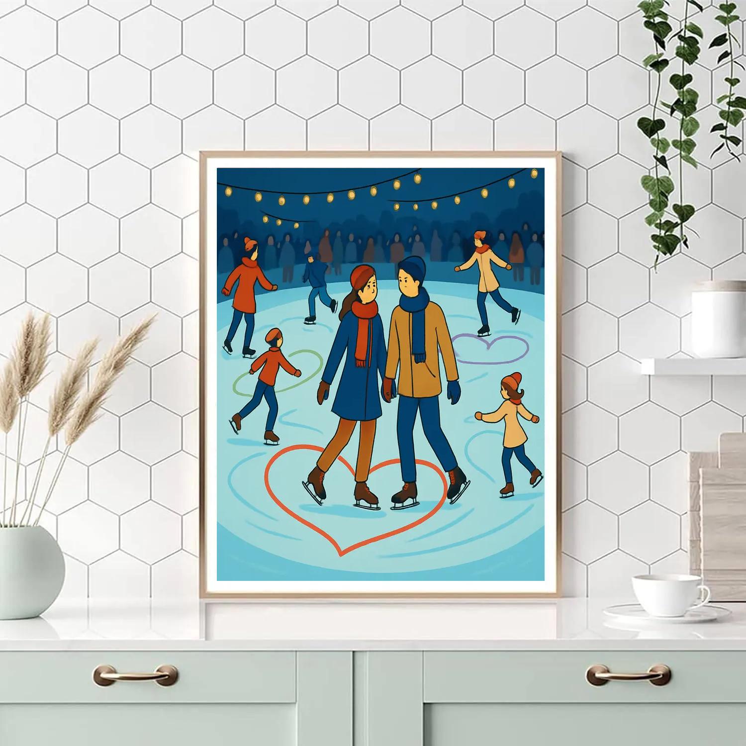 Skating Rink Ribbons On Valentines Day paint by color