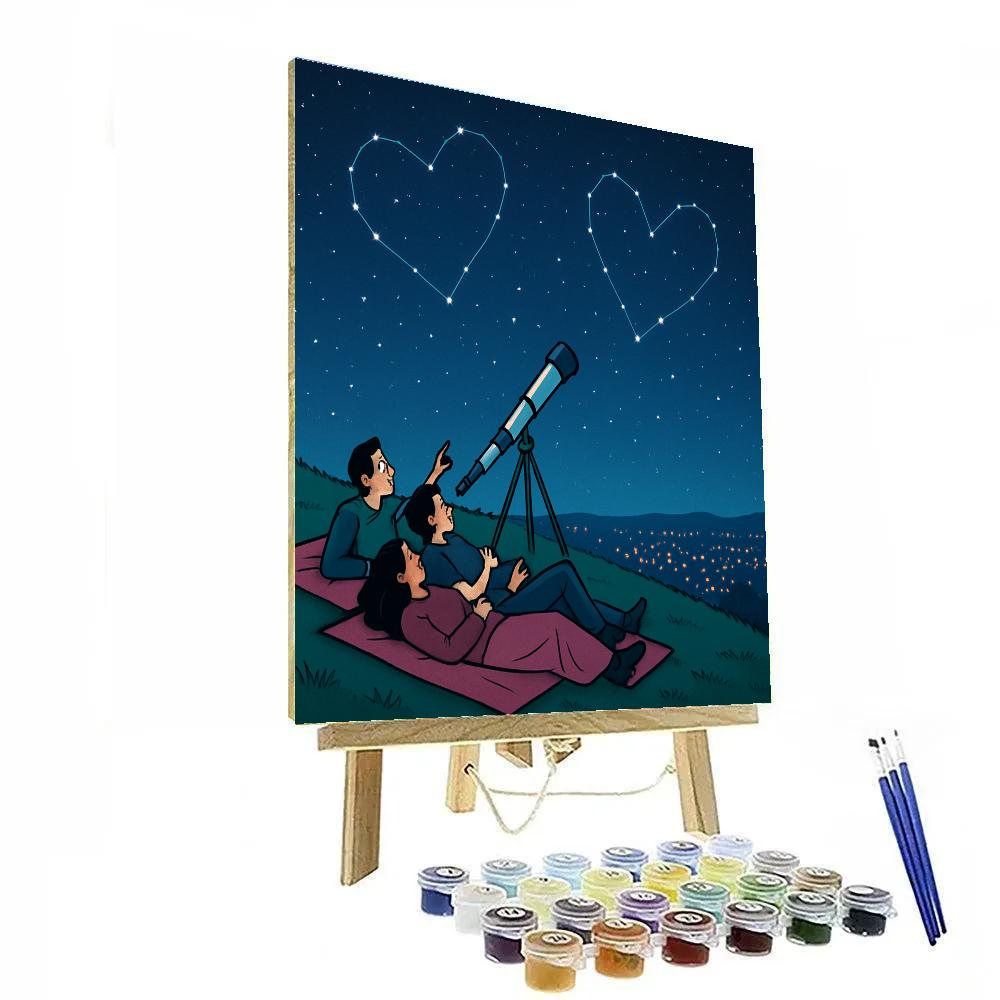 Valentines Day Stargazing On The Hilltop Numbered painting kits