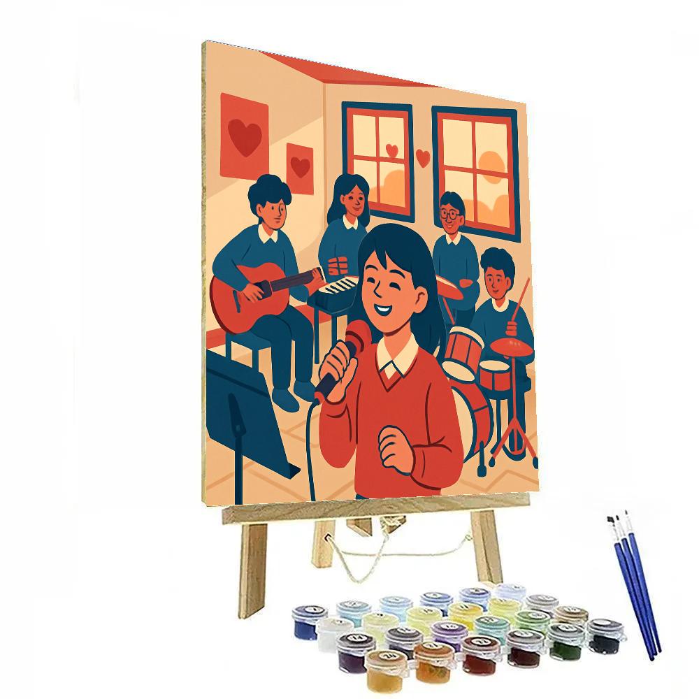 Music Room Rehearsal For Valentines Day Concert paint by color