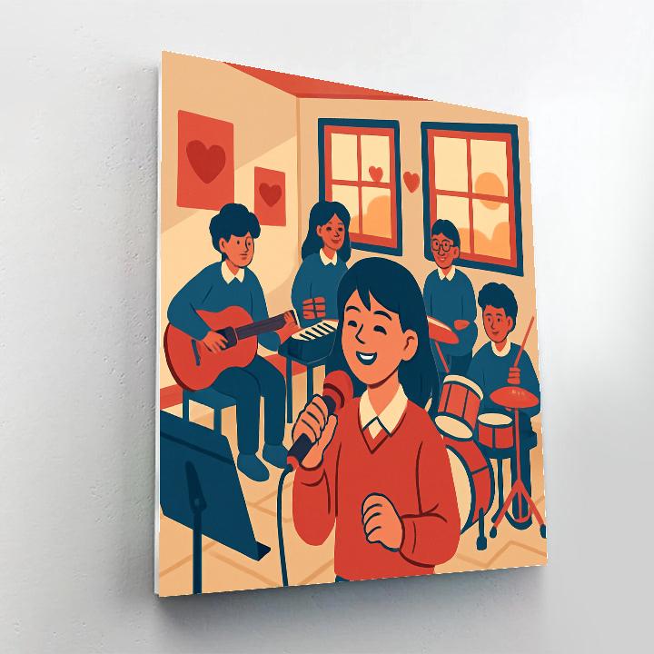 Music Room Rehearsal For Valentines Day Concert paint by color