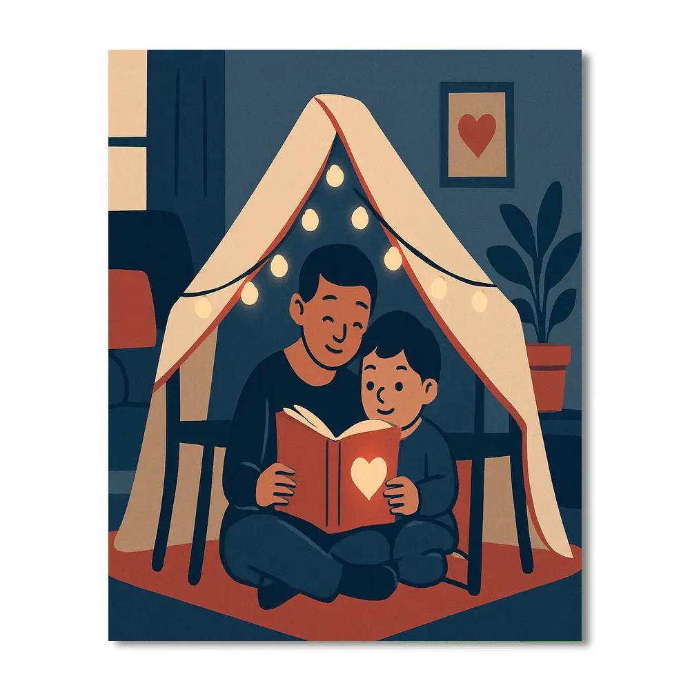 Library Fort Reading On Valentines Day Paint by numbers kits