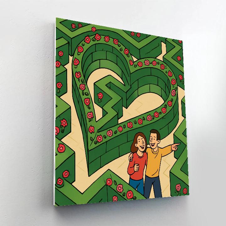 Valentines Day Garden Maze Of Roses paint by color