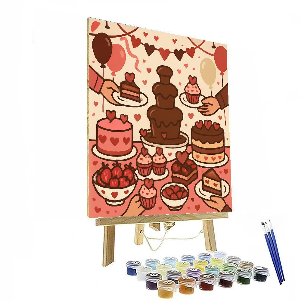 Valentines Day Dessert Bar Celebration Paint by numbers art