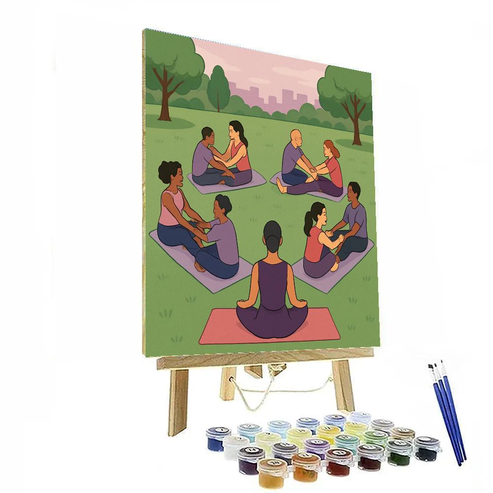 Valentines Day Yoga In The Park Paint by numbers art