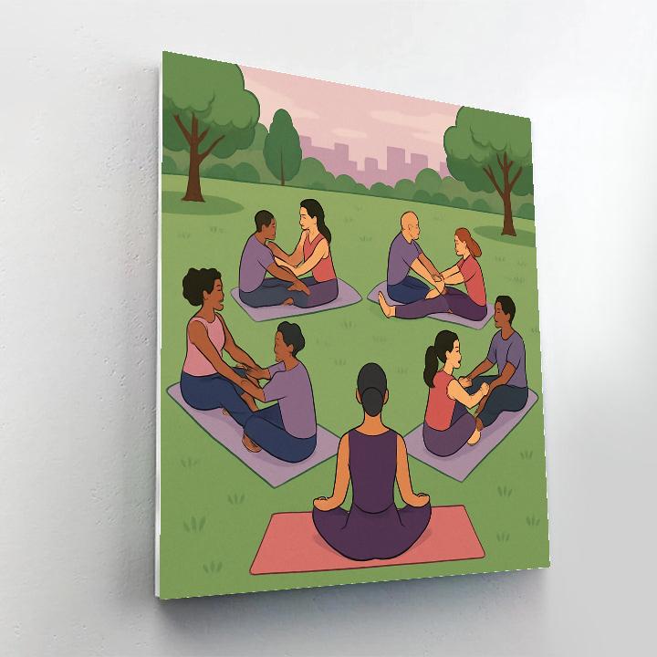 Valentines Day Yoga In The Park Paint by numbers art