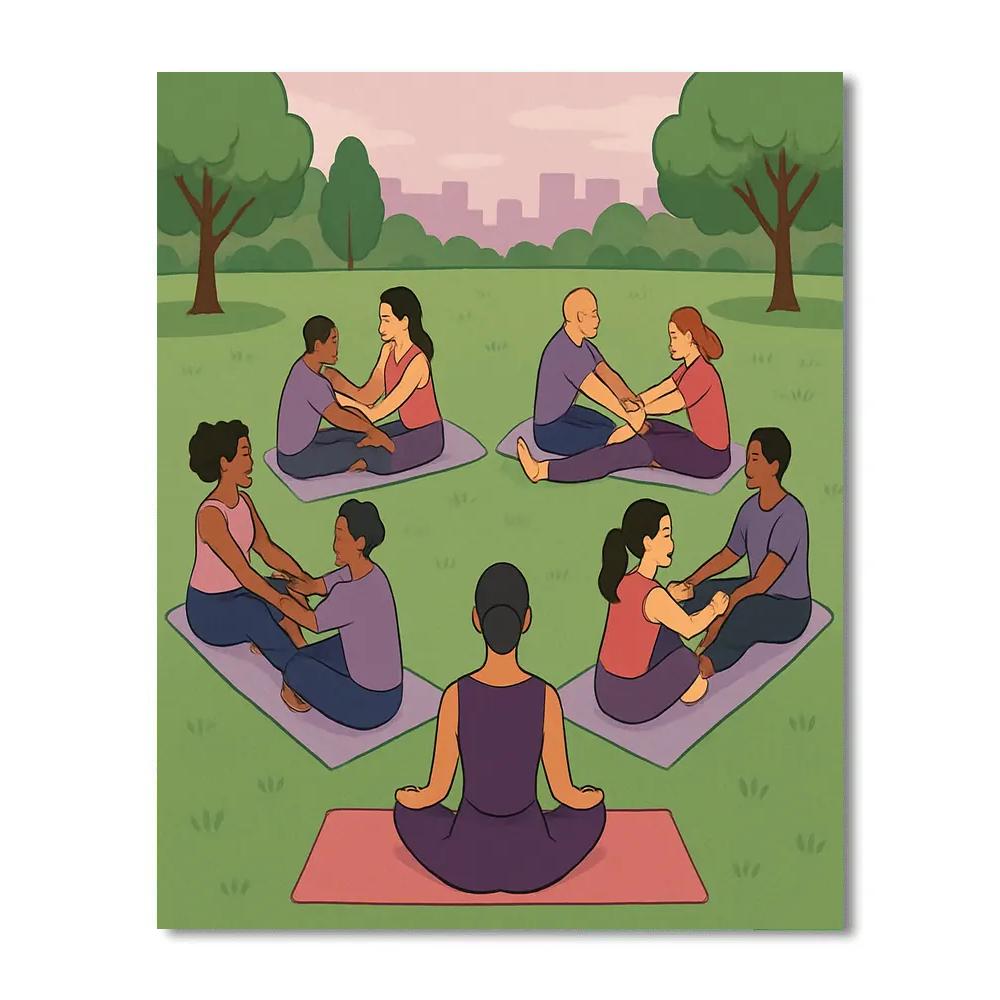 Valentines Day Yoga In The Park Paint by numbers art