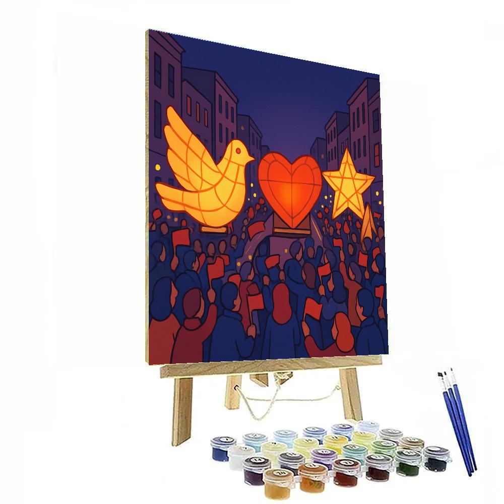 Valentines Day Parade Of Lantern Floats Paint by numbers kits
