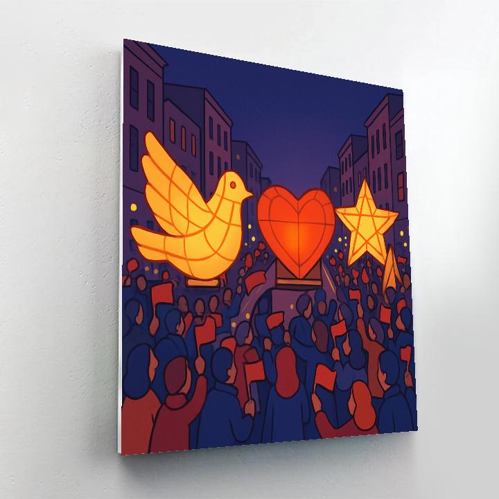 Valentines Day Parade Of Lantern Floats Paint by numbers kits