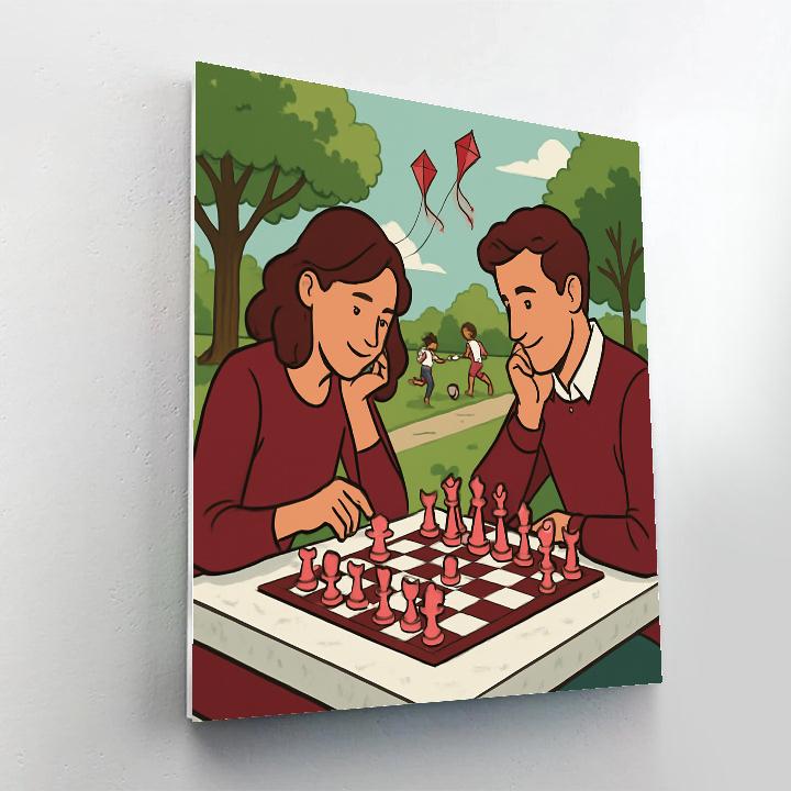 Valentines Day Chess In The Park paint by number