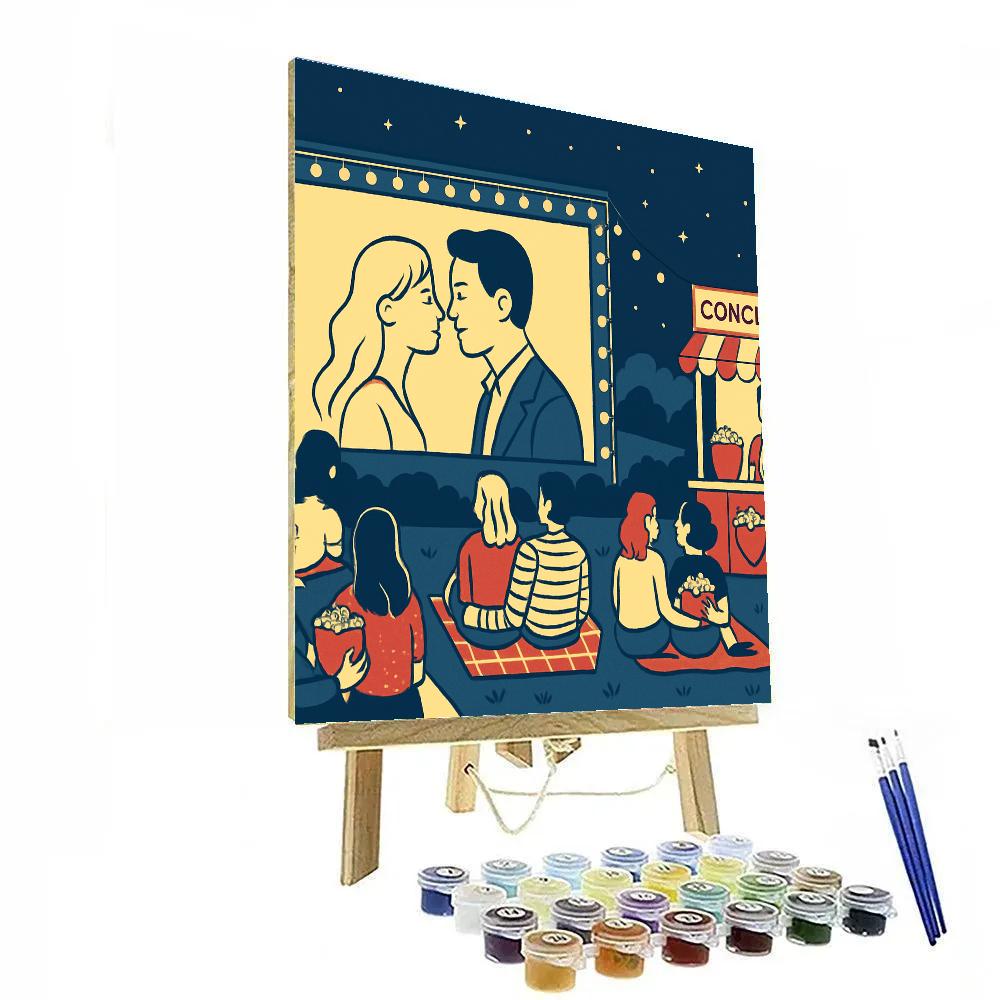 Valentines Day Movie Night Under The Stars paint by color