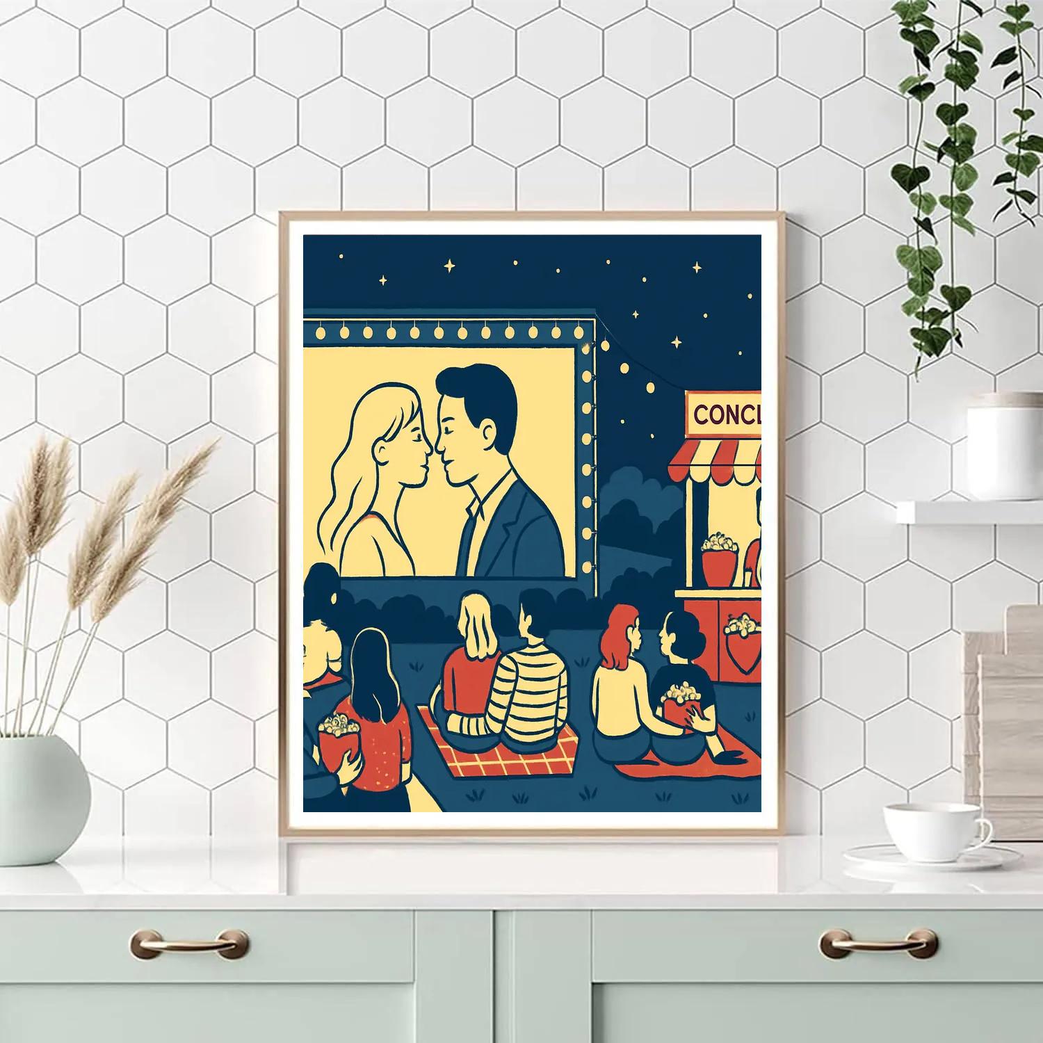 Valentines Day Movie Night Under The Stars paint by color