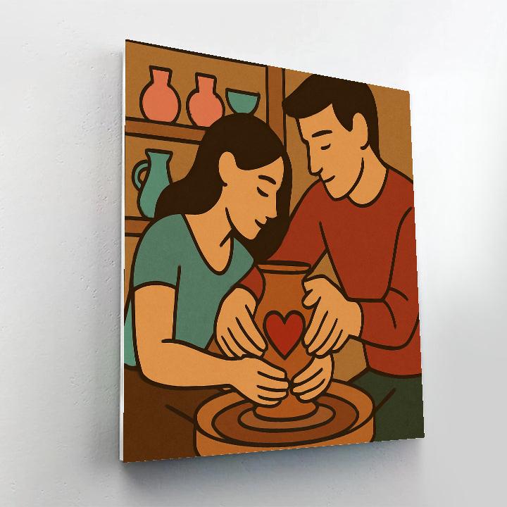 Couples Pottery Wheel On Valentines Day paint by number