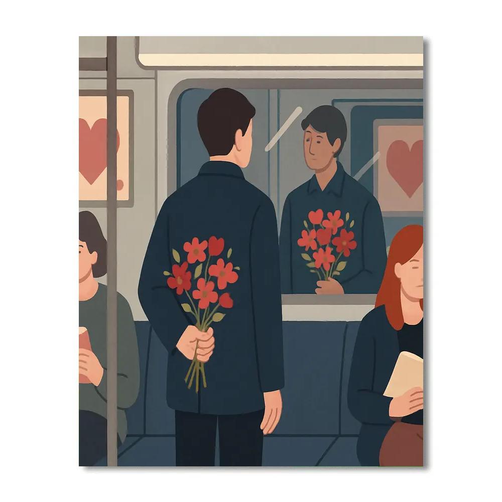 Morning Commute Bouquet For Valentines Day paint by number