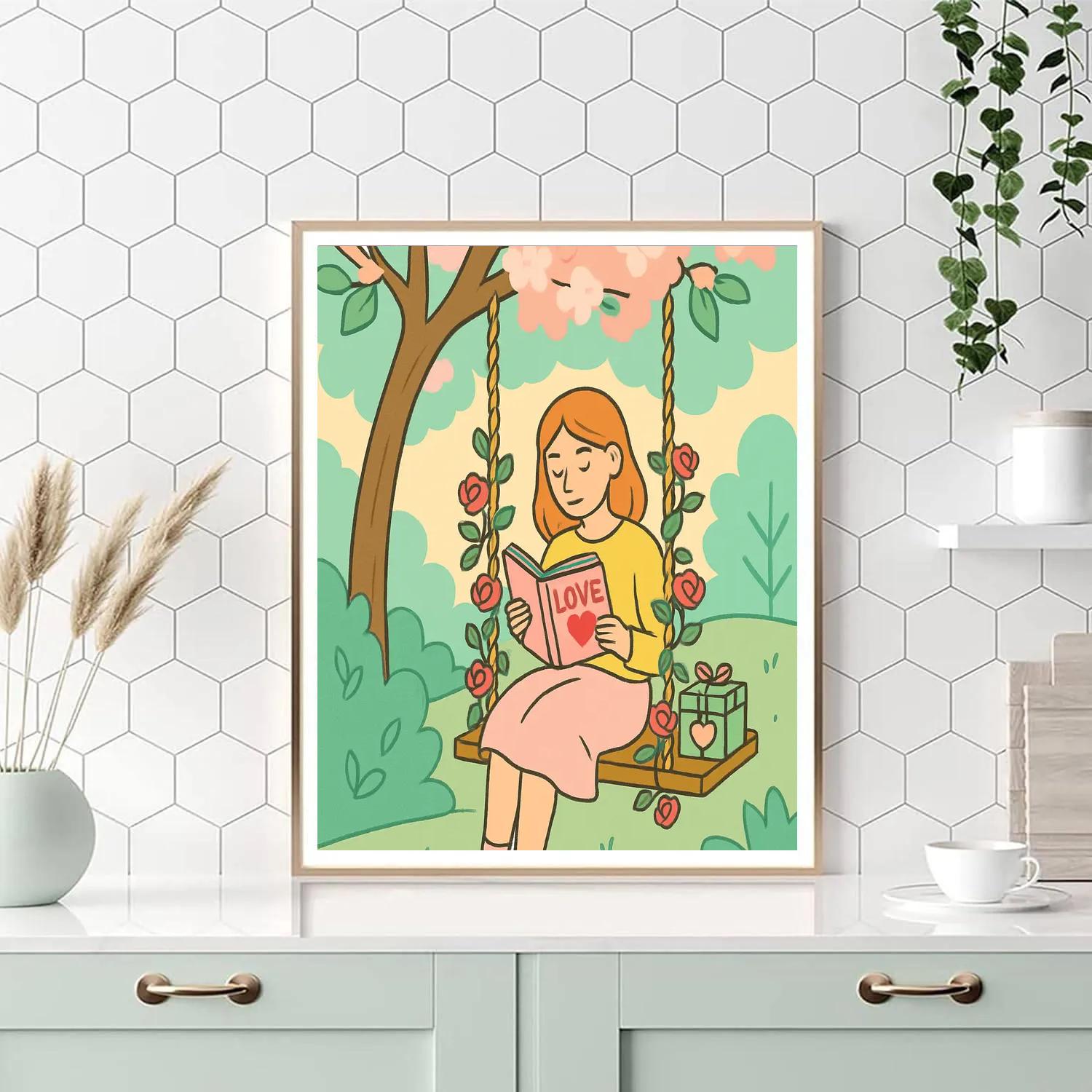 Garden Swing Hideaway For Valentines Day Numbered painting kits