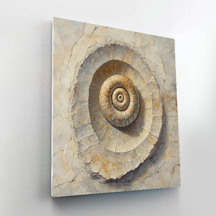 Leonardo Da Vinci Inspired Fossil Spiral And Riverstone Strata Painting by numbers kit