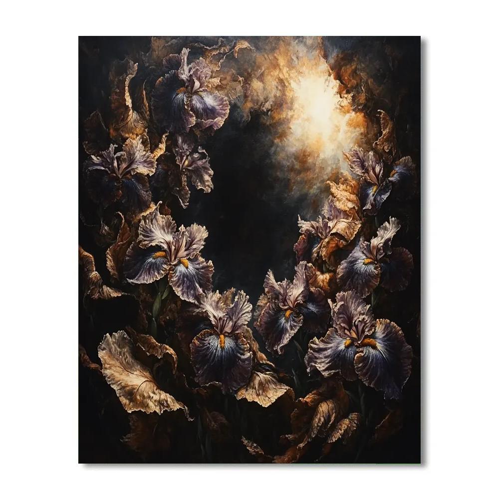 Caravaggio Inspired Nebula Of Withered Irises paint by numbers